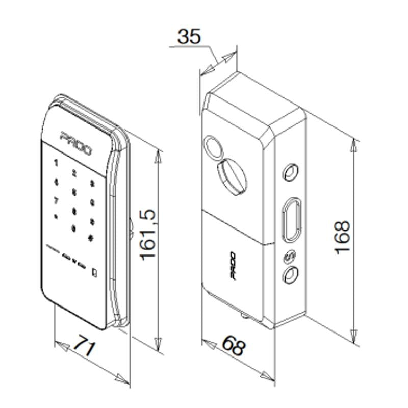 Fechadura Digital Porta Eletronica Sobrepor PADO Com Senha