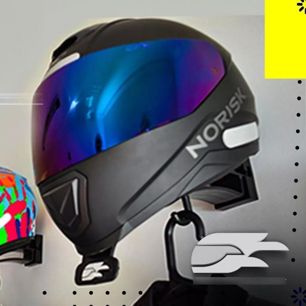 KIT 2 SUPORTE P/ CAPACETES COM GANCHO PARA CABIDE JAQUETA