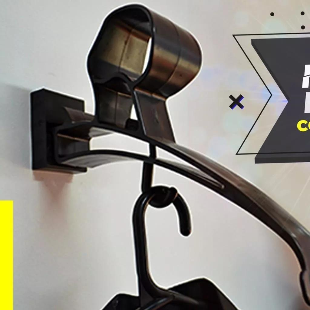 KIT 2 SUPORTE P/ CAPACETES COM GANCHO PARA CABIDE JAQUETA