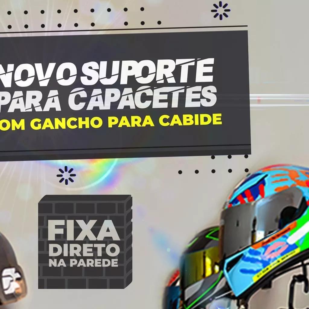 KIT 2 SUPORTE P/ CAPACETES COM GANCHO PARA CABIDE JAQUETA