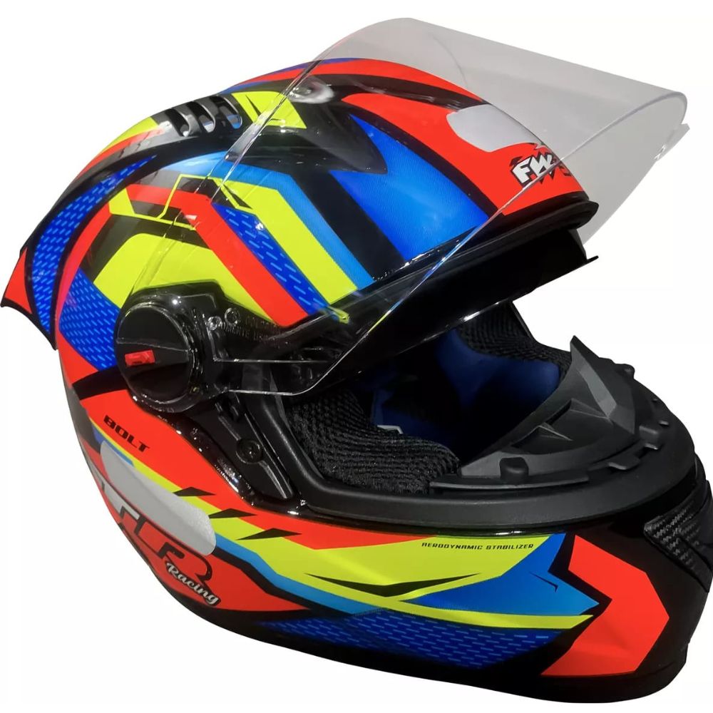 Capacete FW3 GT Racing Bolt Design Com Narigueira
