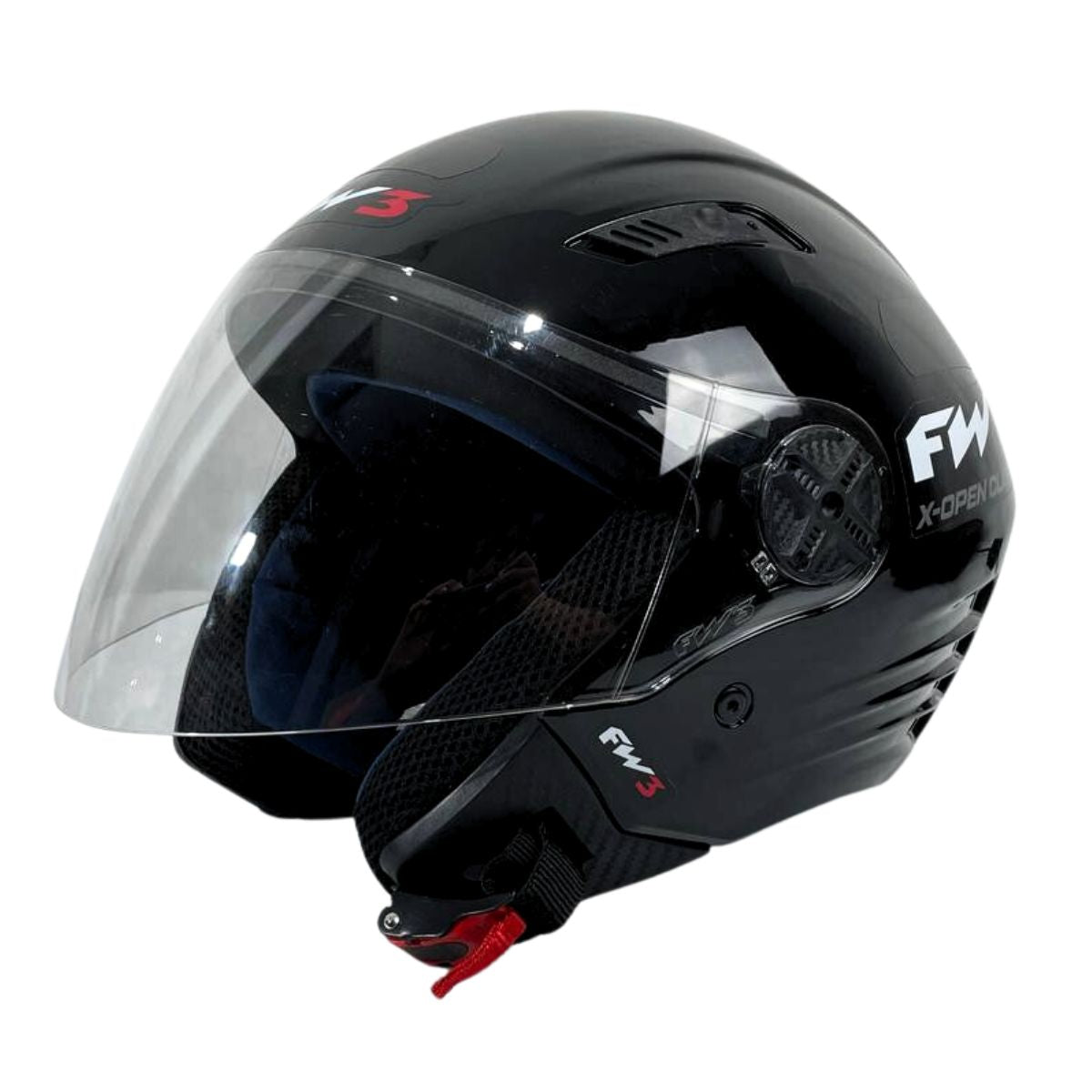 Capacete Aberto Fw3 X Open Classic Branco Ou Preto Brilhante