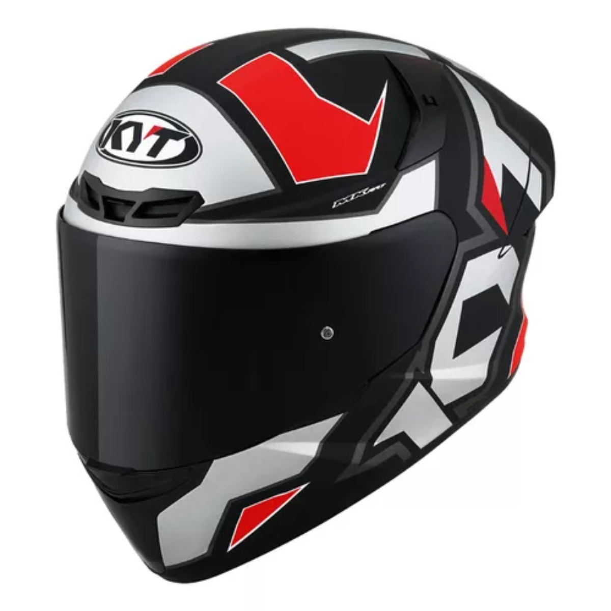 Capacete Moto KYT TT-course Esportivo Electron Cinza/vermelho