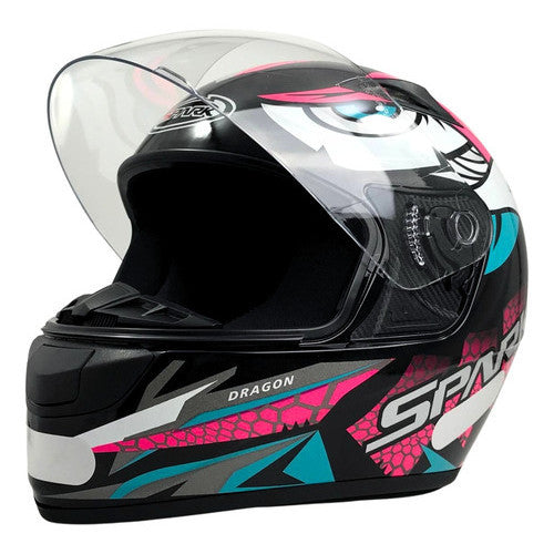 KIT Capacete Feminino Ebf New Spark Esportivo + Viseira Fumê