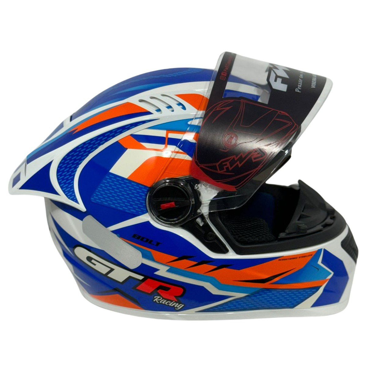 Capacete FW3 GT Racing Bolt Design Com Narigueira