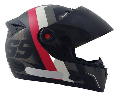 Capacete Mixs Mx5 Fechado Com Viseira Fumê E Narigueira