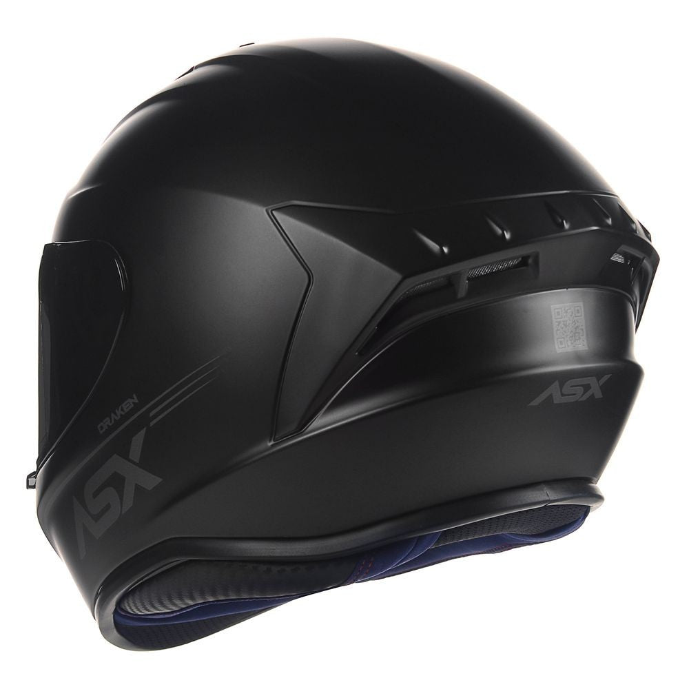 Capacete Moto ASX Draken Preto Fosco Solid + Viseira Fumê