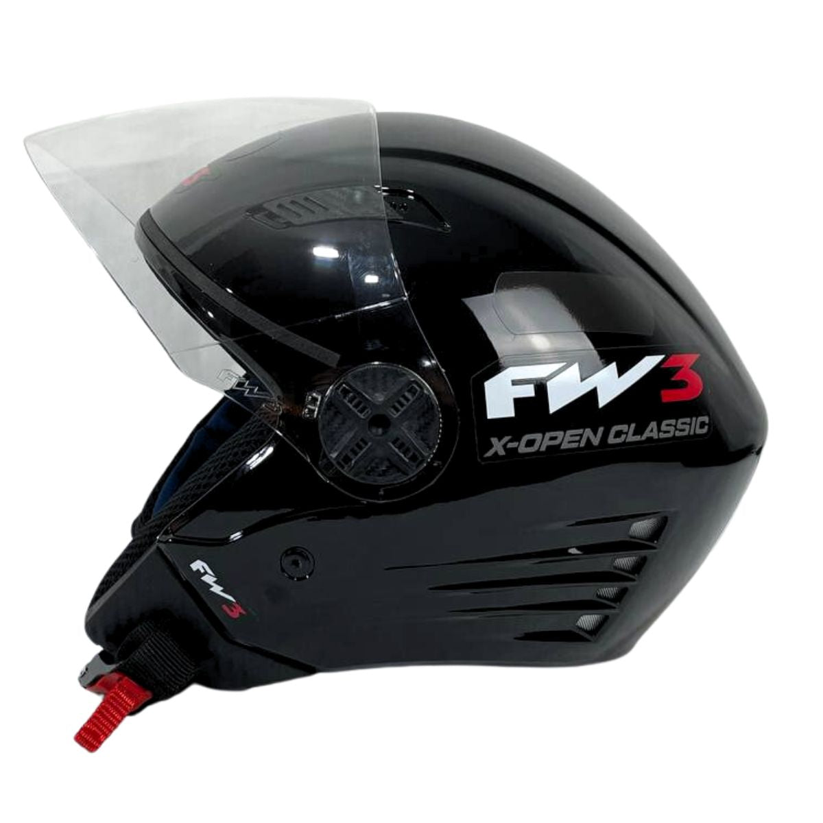 Capacete Aberto Fw3 X Open Classic Branco Ou Preto Brilhante