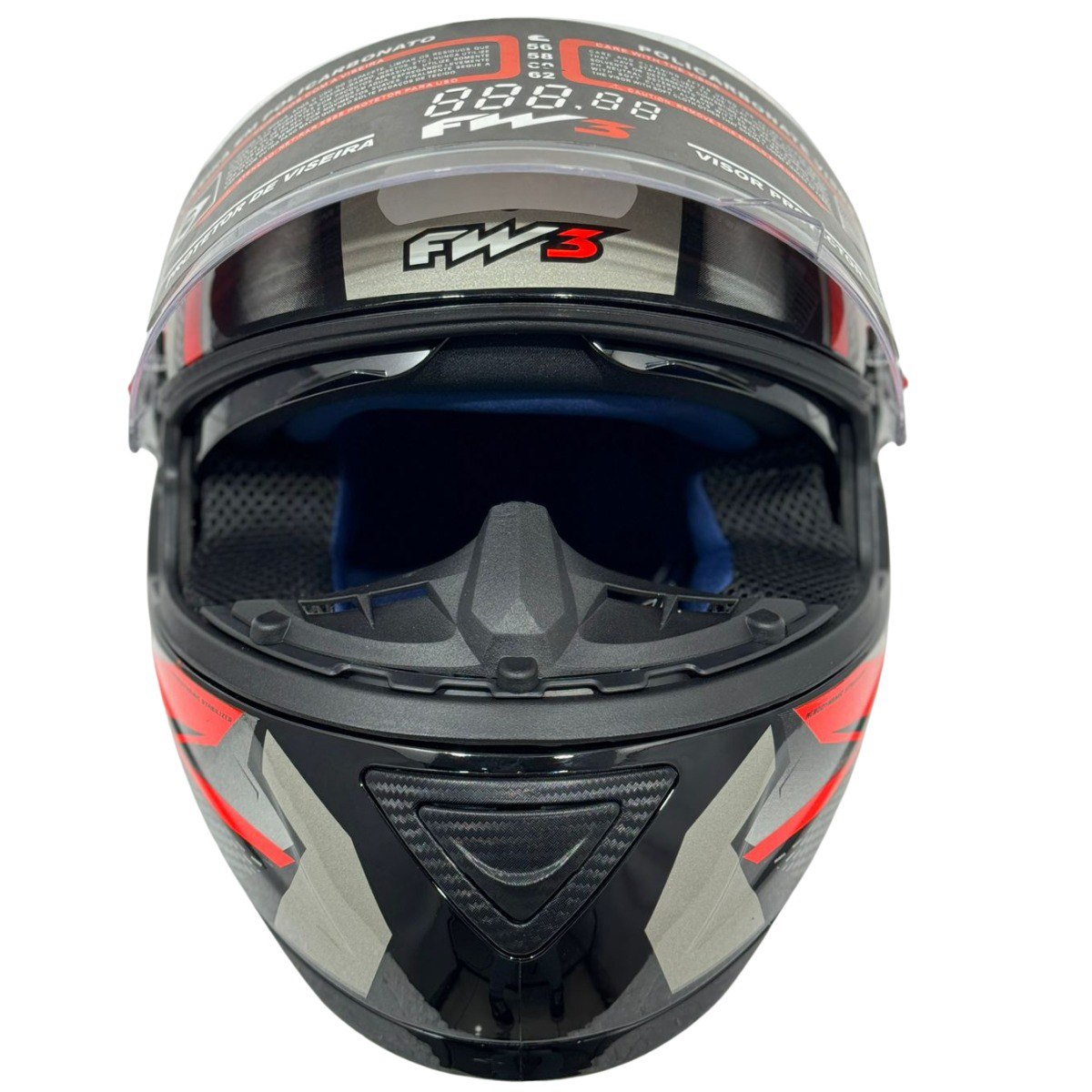 Capacete FW3 GT Racing Bolt Design Com Narigueira