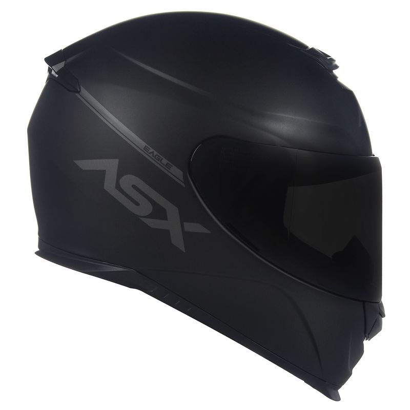 Capacete ASX Eagle Solid Preto Fosco Cinza