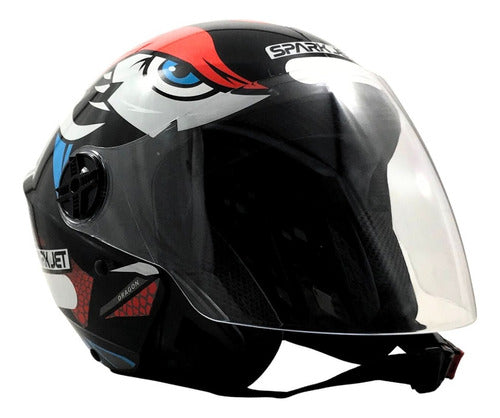 Capacete Moto Aberto Ebf Spark Jet Dragon Brilhante