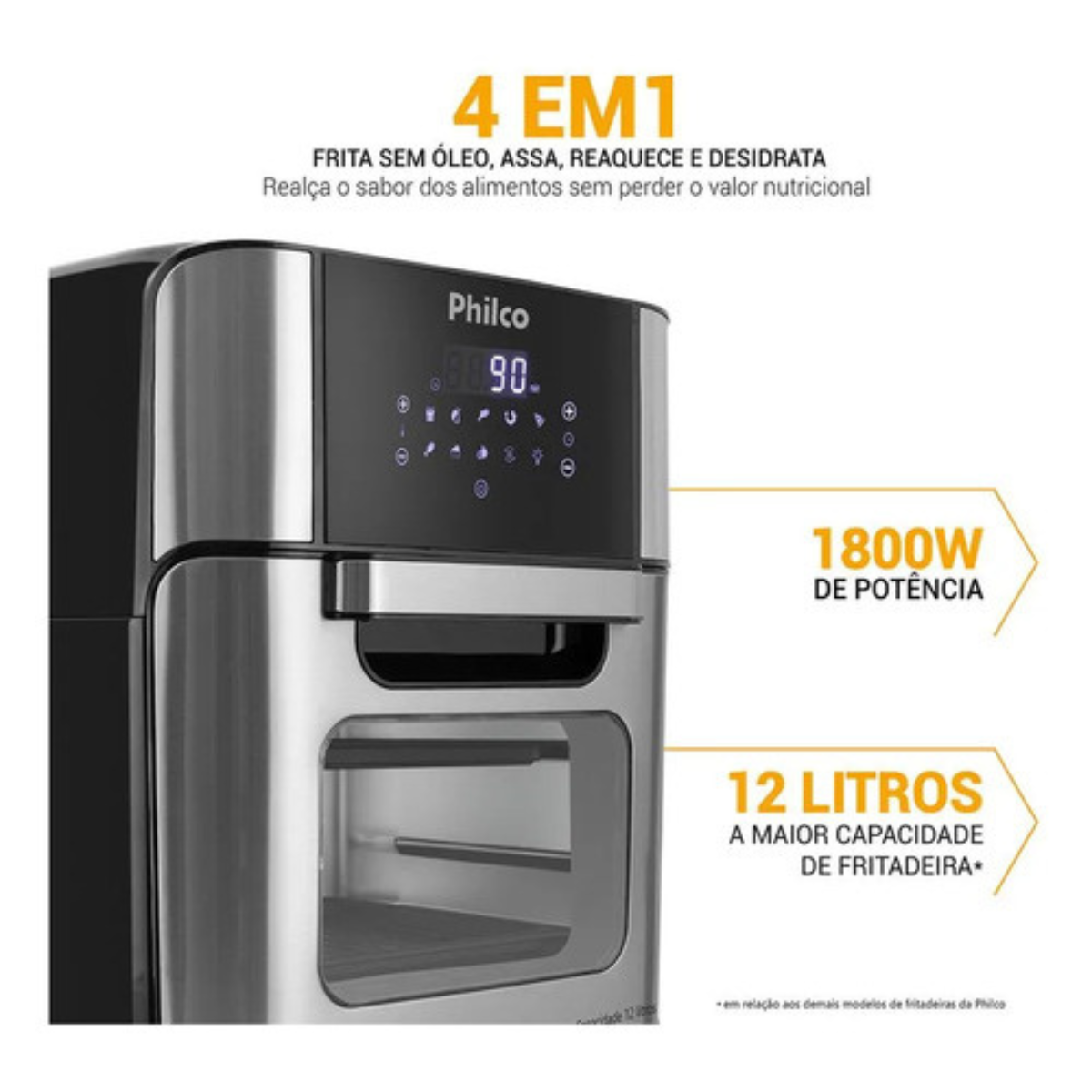 Fritadeira AirFryer Oven Philco 4 em1 PFR2200 127v 12L 1800W