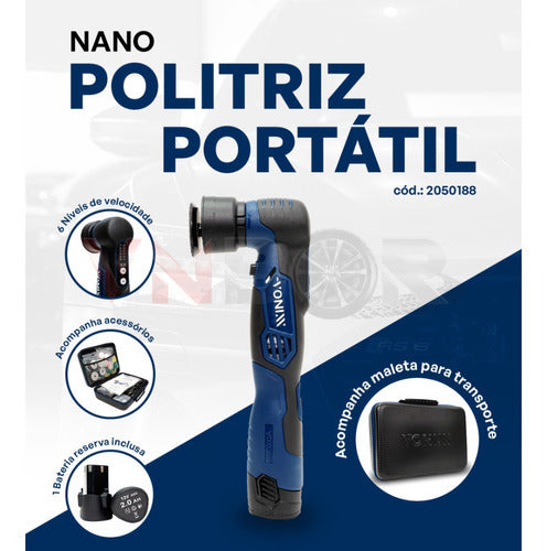 Mini Politriz Maquina Polir Bateria Nano Hibrida Vonixx Azul