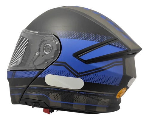 Capacete Escamoteável Xtroy Articulado Robocop C Óculos Fumê