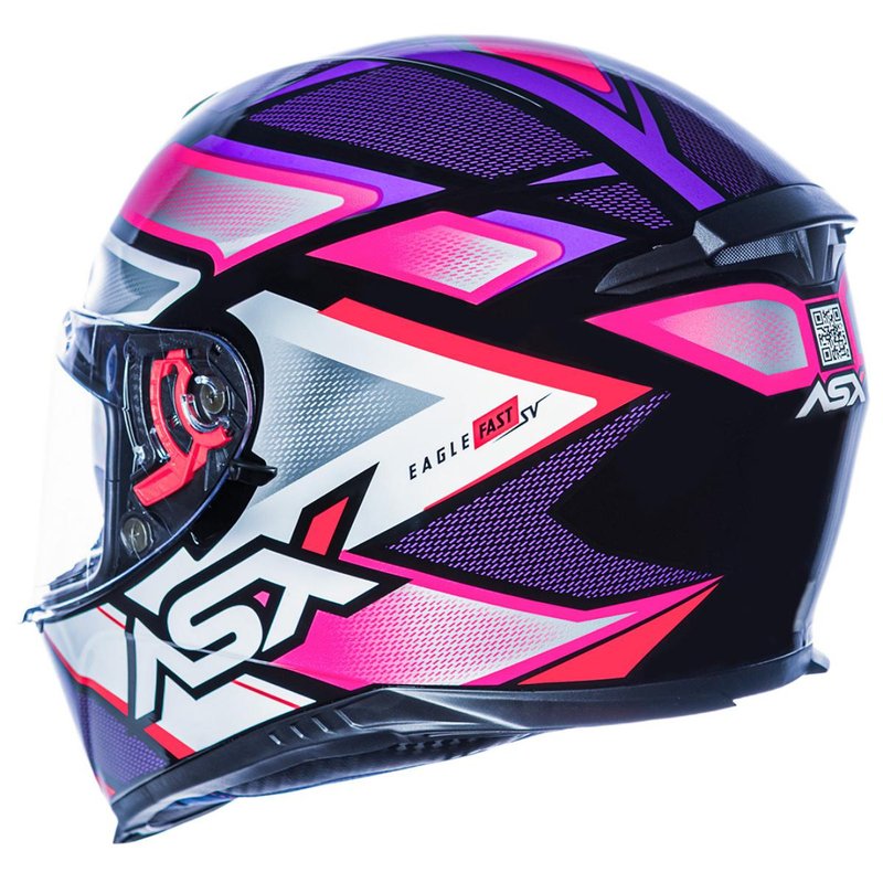 Capacete Moto ASX Eagle Fast Brilhante Com óculos Solar Fumê