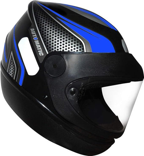 Capacete Para Moto Automático Preto Com Vermelho Modelo Fw3