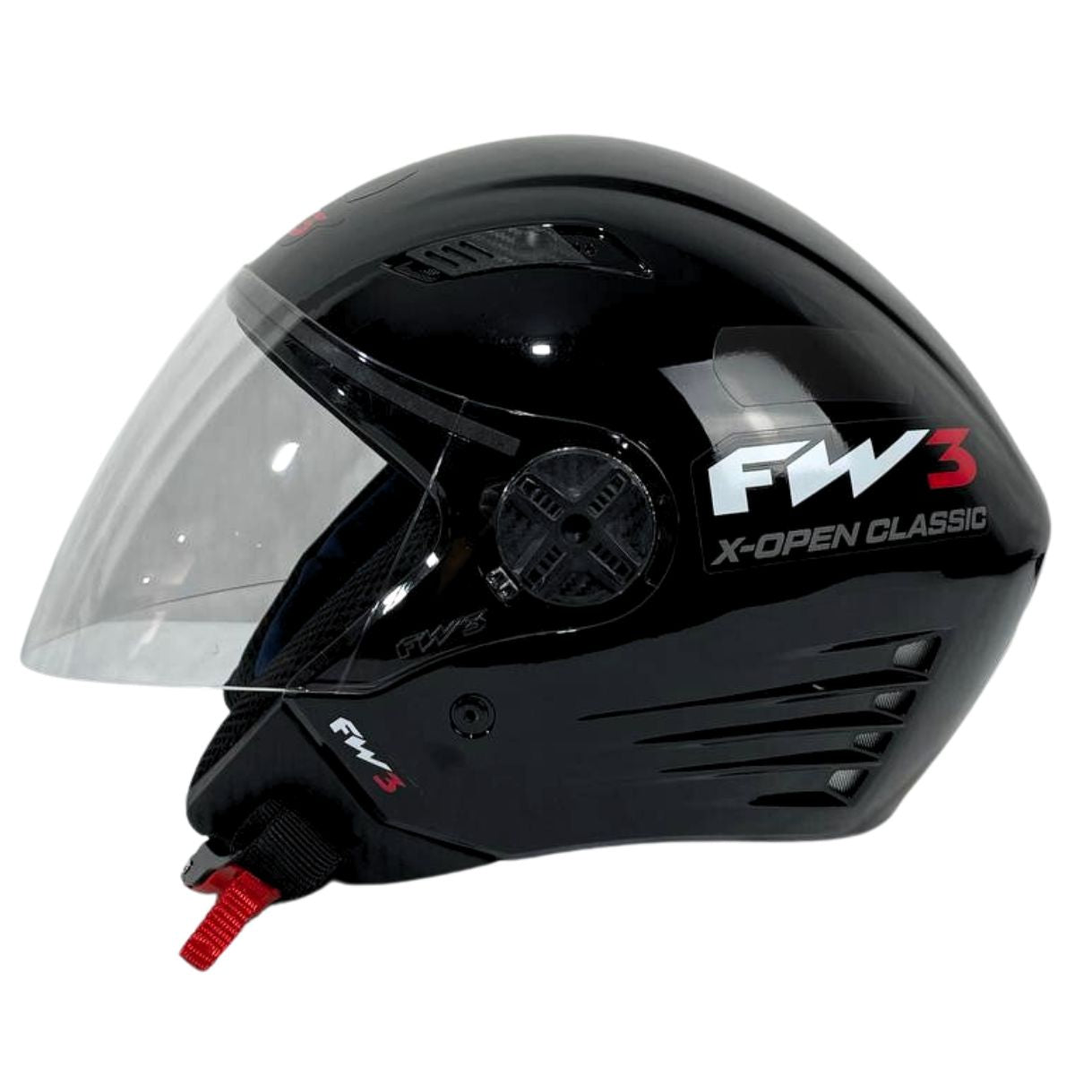 Capacete Aberto Fw3 X Open Classic Branco Ou Preto Brilhante