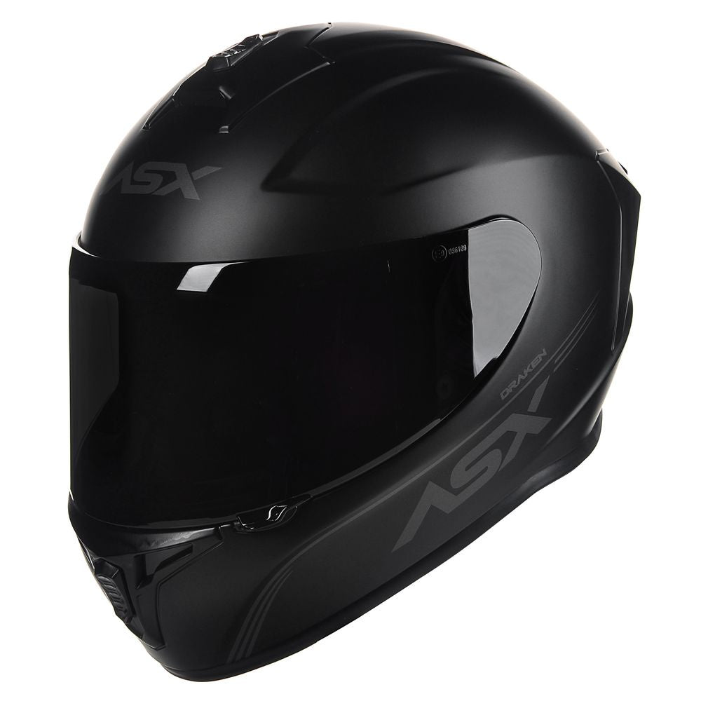 Capacete Fechado Asx Moto Esportivo Draken Preto Fosco