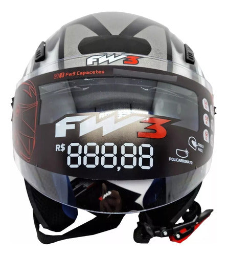 Capacete Fw3 X Open Fox Com Óculos Interno Aberto Top