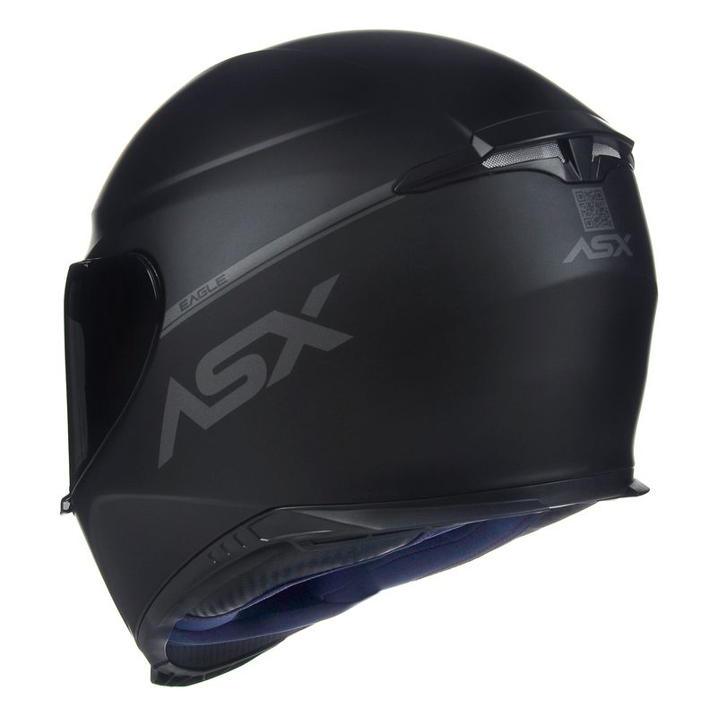 Capacete ASX Eagle Solid Preto Fosco Cinza