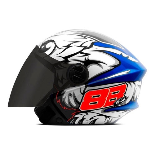 Capacete Aberto New Liberty Three Coyote Gp 88 Viseira Fumê