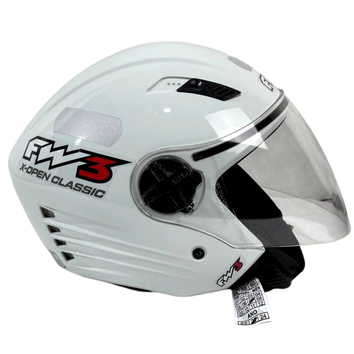 Capacete Aberto Fw3 X Open Classic Branco Ou Preto Brilhante