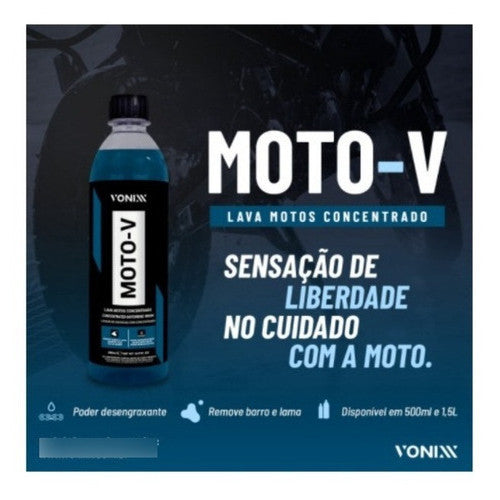 Moto-v 1,5l Shampoo Para Lavar Motos Concentrado Vonixx