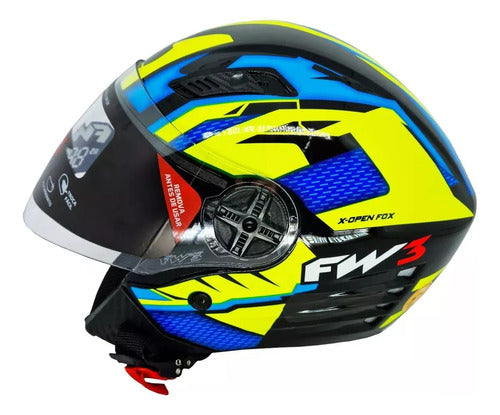 Capacete Fw3 X Open 43 Com Óculos Interno Aberto Top
