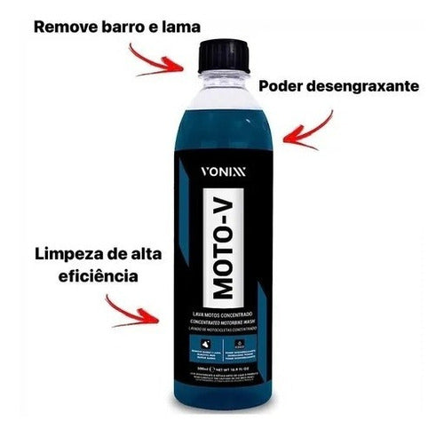 Moto-v Shampoo Desengraxante Para Lavar Motos Vonixx 500ml