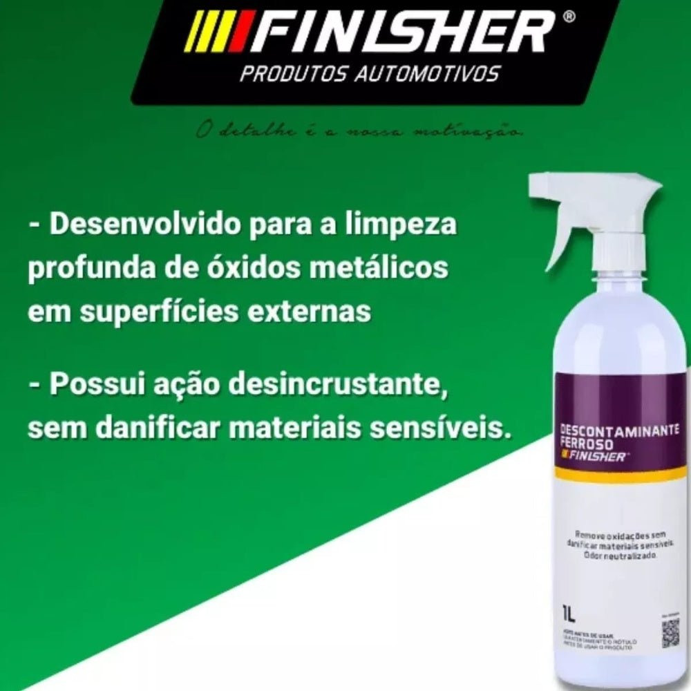 Descontaminante Ferroso Finisher Spray 1l Limpa Rodas Vidro