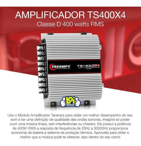 Módulo Taramps Ts400 Digital 400w Rms 4 Canais 2 Ohms