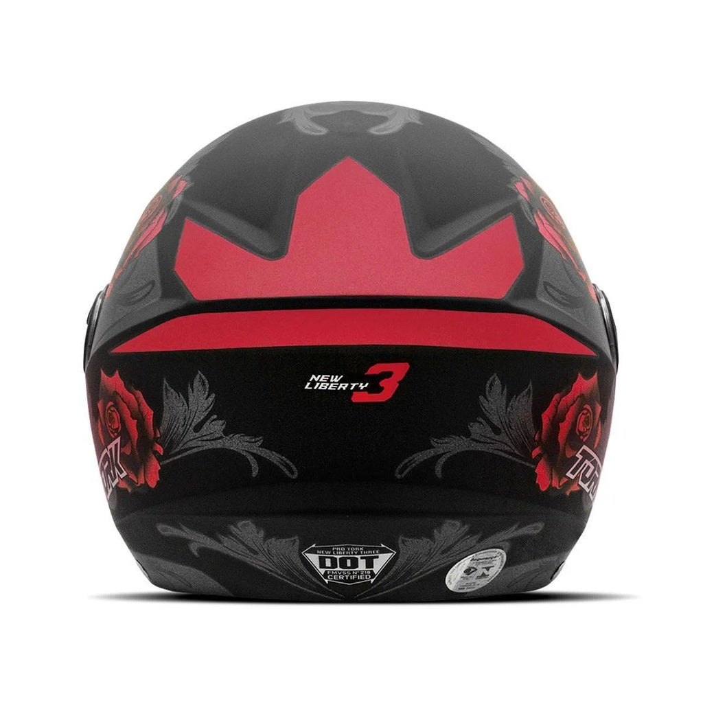 Capacete Aberto Feminino Pro Tork New Three Flowers Fosco