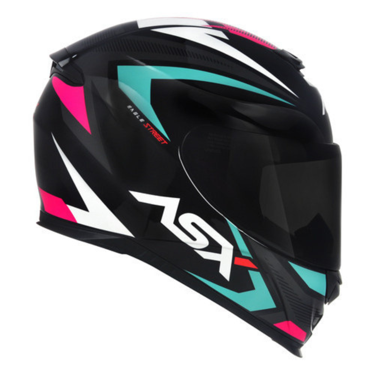 Capacete ASX Eagle Street Brilho Feminino + Viseira Fumê