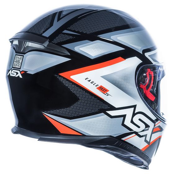 Capacete Moto ASX Eagle Fast Brilhante Com óculos Solar Fumê