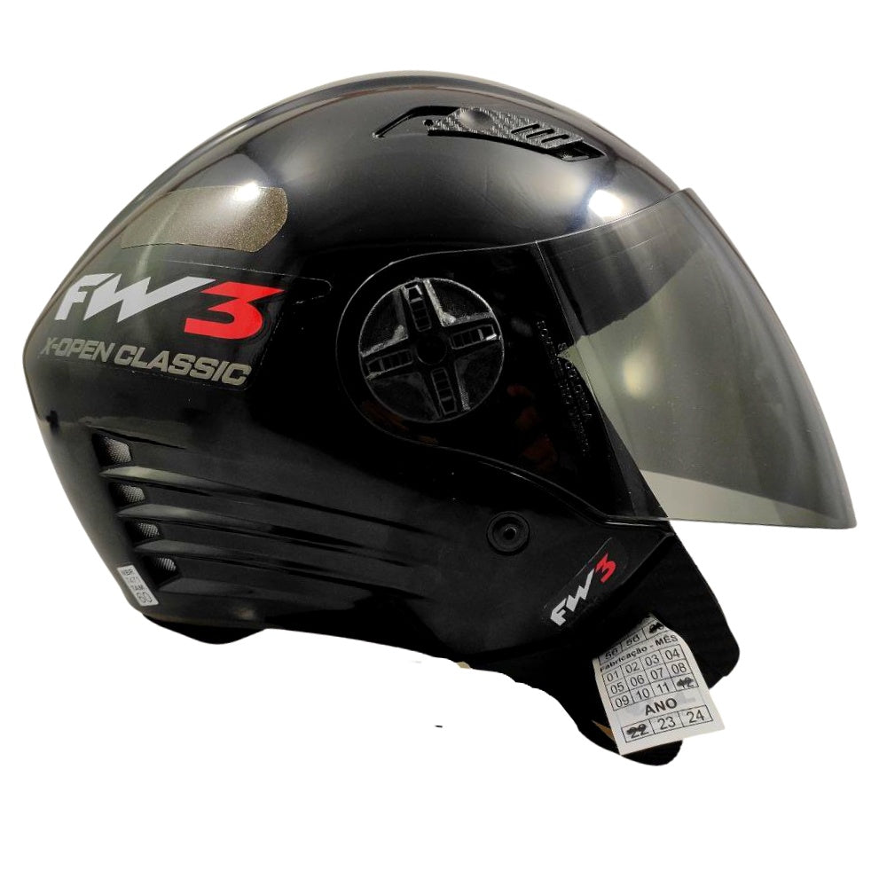 Capacete Aberto Fw3 X Open Com Viseira Fumê E Inmetro