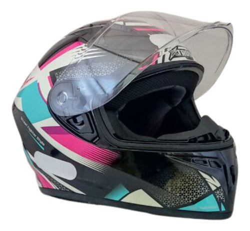 Kit Capacete Xtroy Esportivo Com Narigueira + Vis Camaleão
