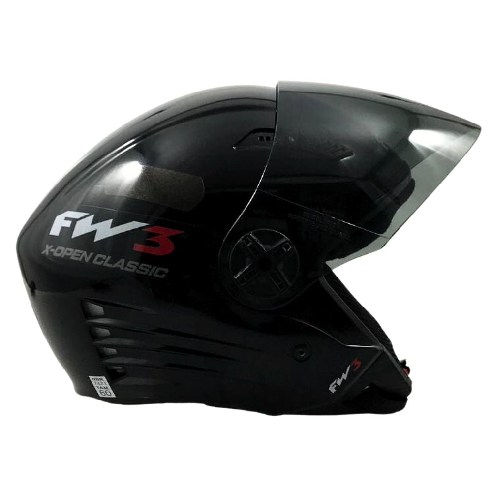 Capacete Aberto Fw3 X Open Com Viseira Fumê E Inmetro