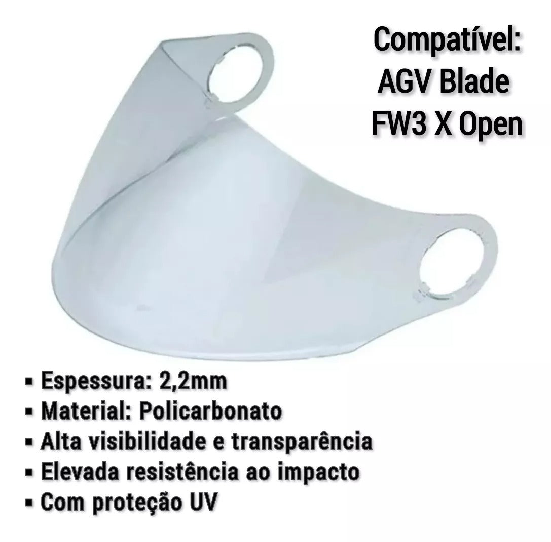 Viseira para Capacete Moto FW3 X Open Aberto