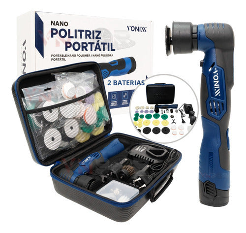 Mini Politriz Maquina Polir Bateria Nano Hibrida Vonixx Azul