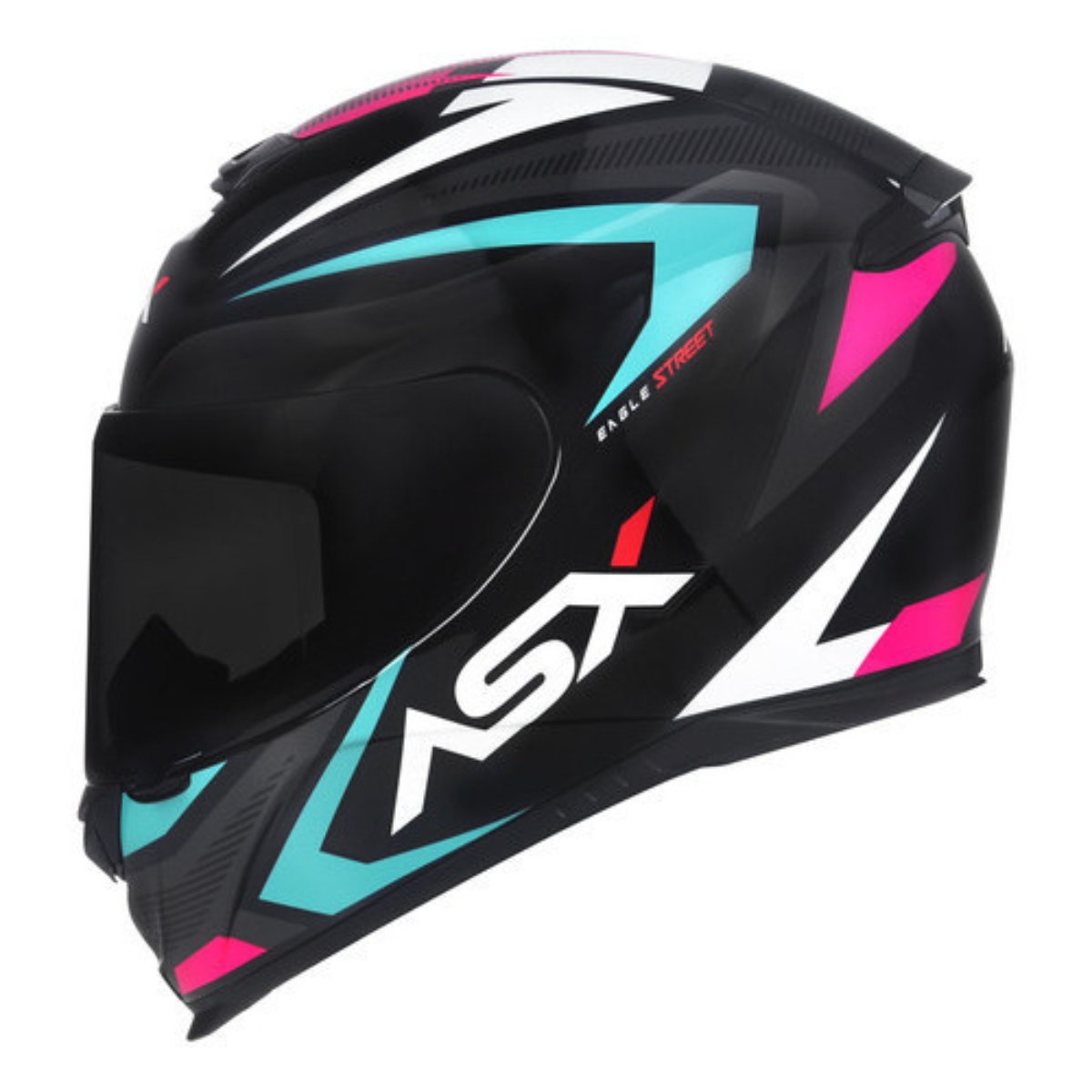 Capacete ASX Eagle Street Brilho Feminino + Viseira Fumê