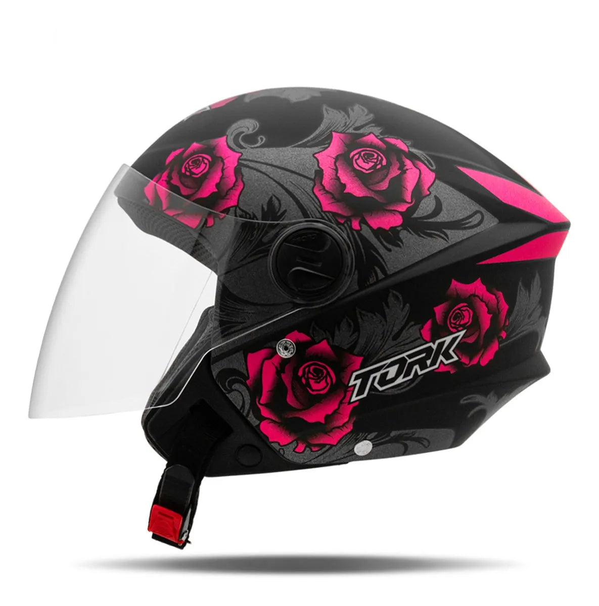 Capacete Aberto New Liberty Three Flowers Fosco Viseira Fumê
