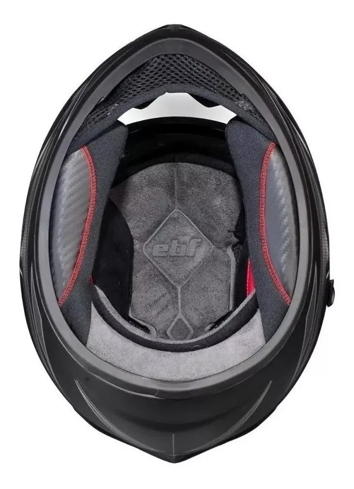 Capacete Moto Ebf Xtroy Com Óculos Interno Fumê + Narigueira
