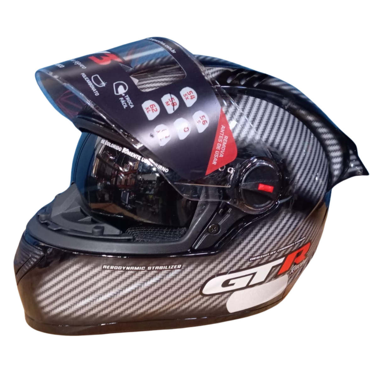 Capacete Fechado FW3 GT Racing Bolt Design Com Narigueira Esportivo