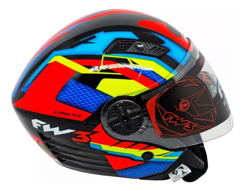 Capacete Fw3 X Open 43 Com Óculos Interno Aberto Top