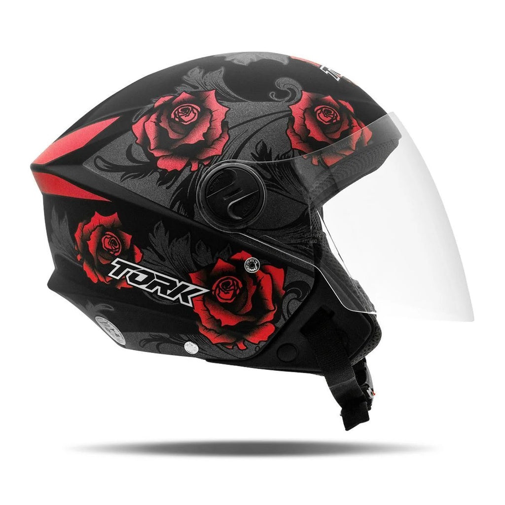 Capacete Aberto Feminino Pro Tork New Three Flowers Fosco
