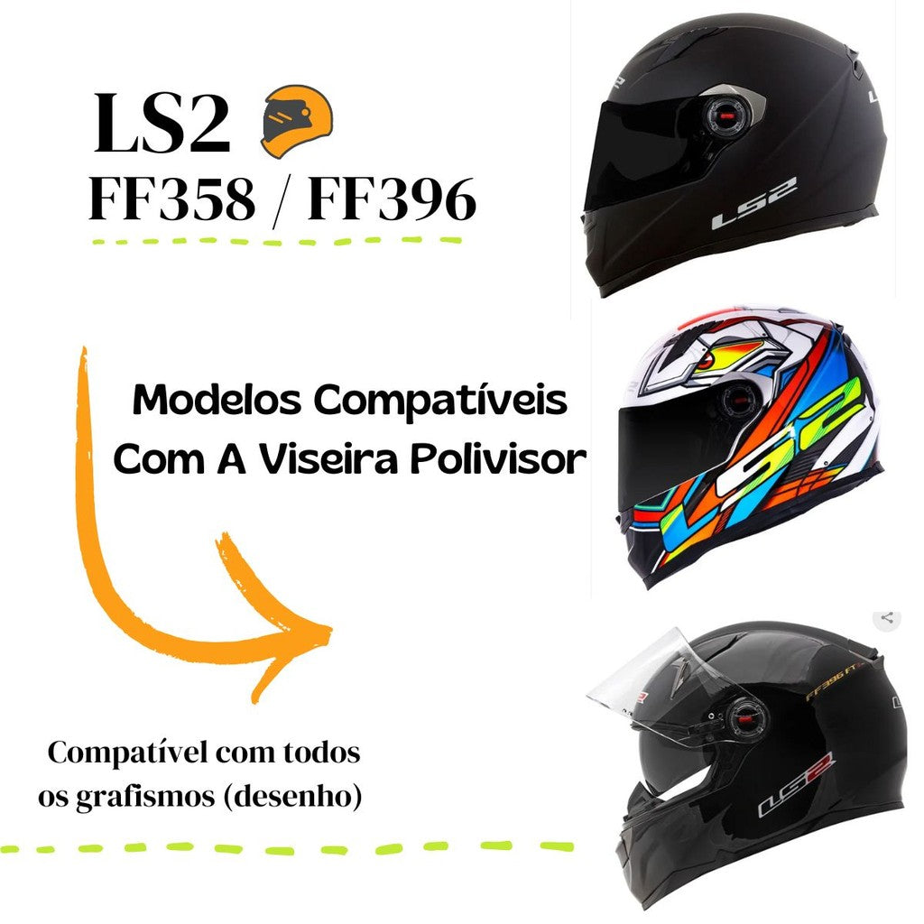 Viseira Cristal 2,5mm P/ Capacete Fw3 Gt LS2 Antirrisco