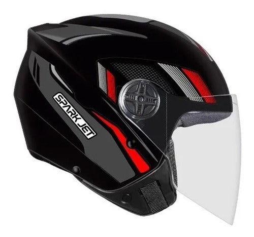 Capacete Moto Aberto Ebf Spark Jet Sting Preto