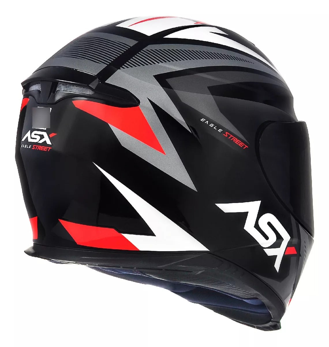 Capacete Asx Eagle Street Brilho Preto Grafite Branco Moto