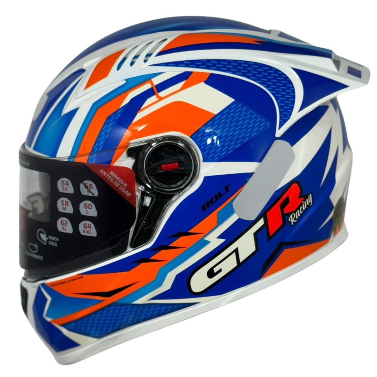 Capacete FW3 GT Racing Bolt Design Com Narigueira