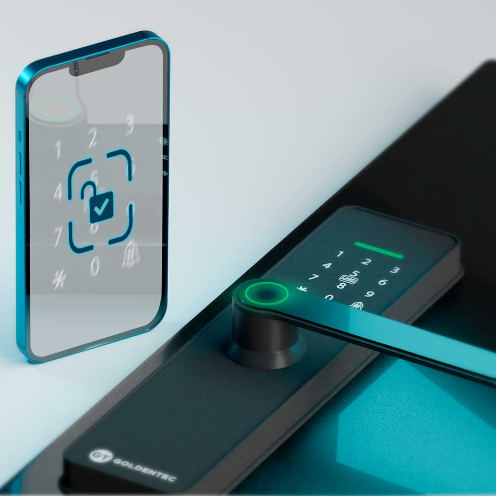 Fechadura Eletrônica Digital Goldentec Com Leitor Biométrico GT Smart